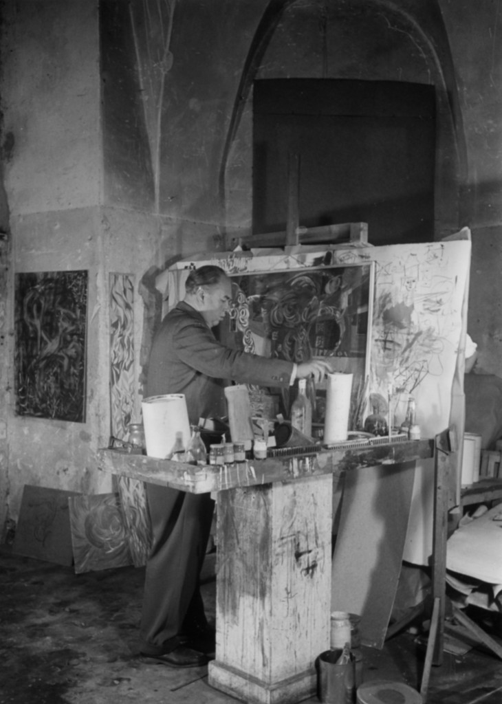 Franz Schömbs bei der Arbeit in seinem Atelier